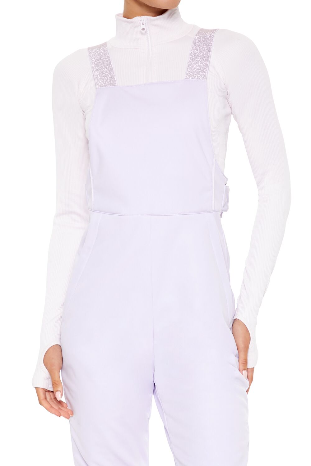  Forever 21 Active Waterproof Glitter Ski Jumpsuit - white - Bonton