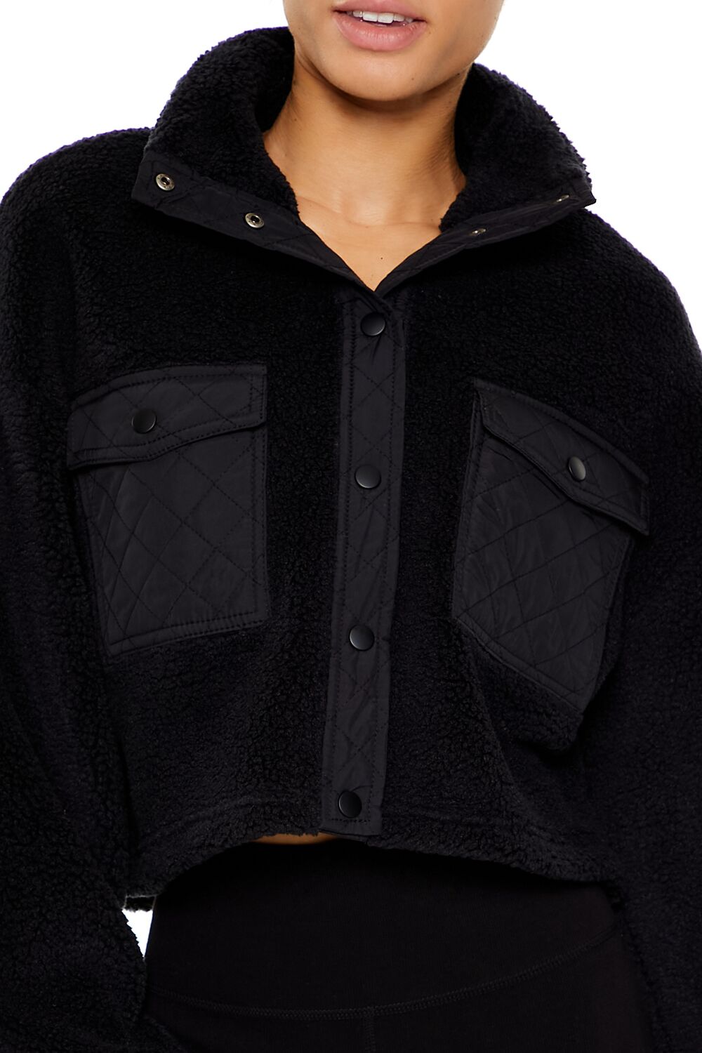  Forever 21 Active Faux Shearling Jacket - vanilla - Bonton