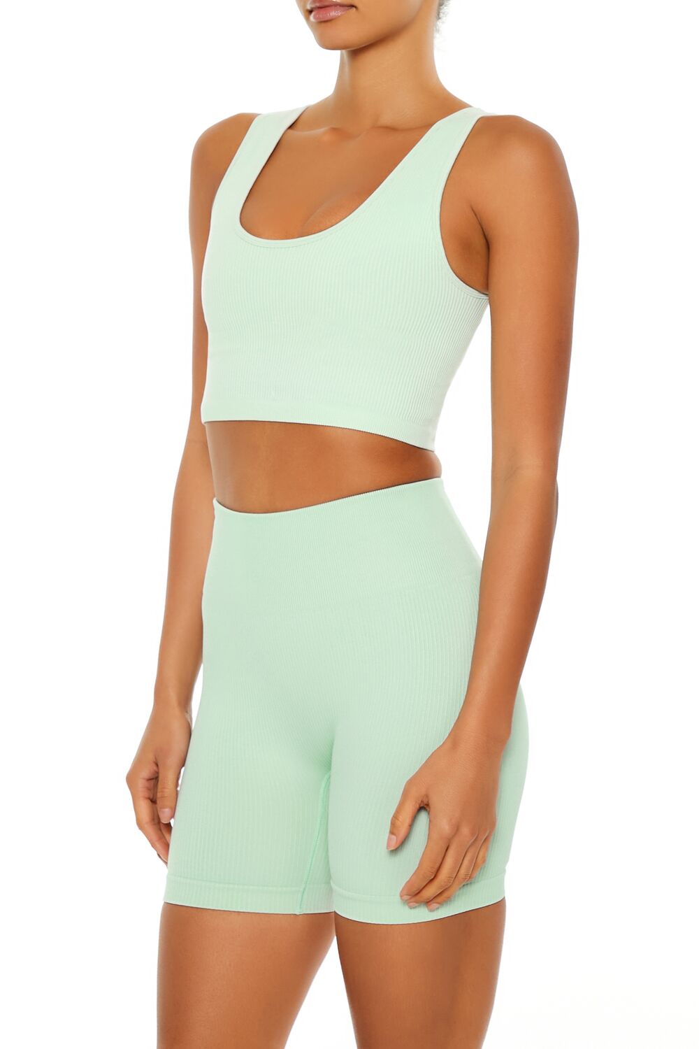  Forever 21 Seamless Longline Sports Bra - seafoam - Bonton