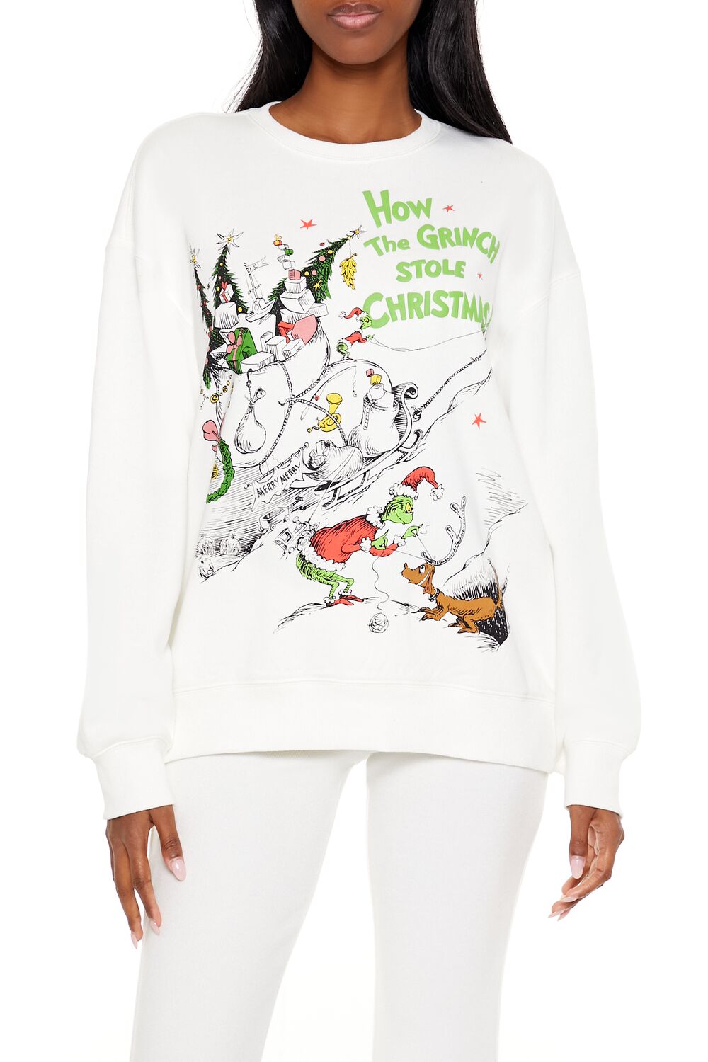  Forever 21 The Grinch Stole Christmas Pullover - white multi - Bonton