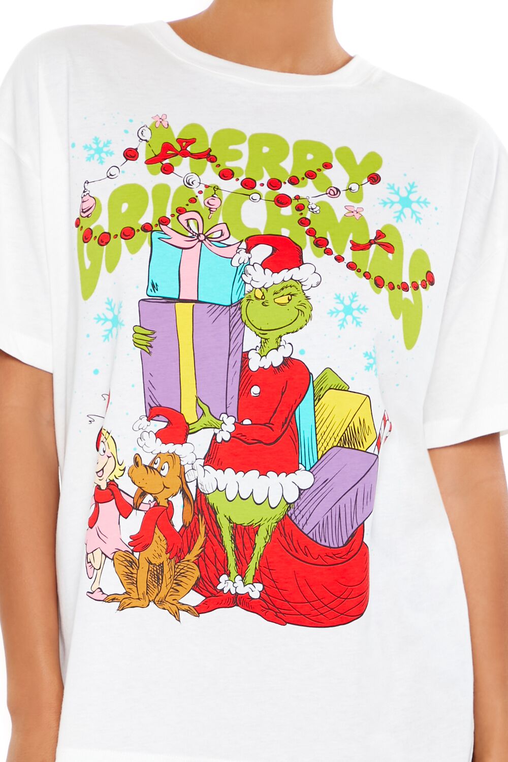  Forever 21 Merry Grinchmas Graphic Tee - white multi - Bonton