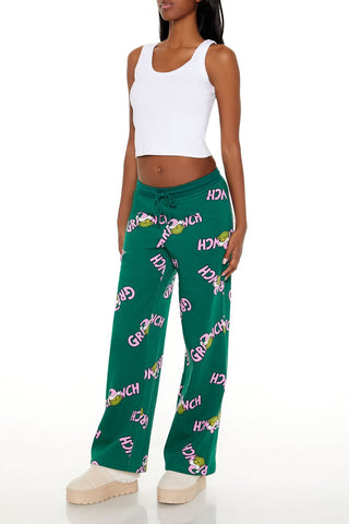 Grinch Print Fleece Pants