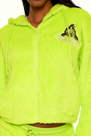 The Grinch Embroidered Zip-Up Hoodie
