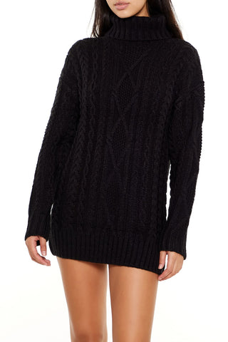 Turtleneck Mini Sweater Dress