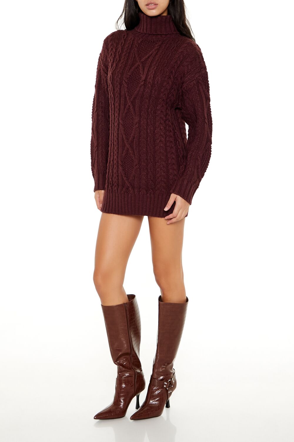  Forever 21 Turtleneck Mini Sweater Dress - black-swatch - Bonton