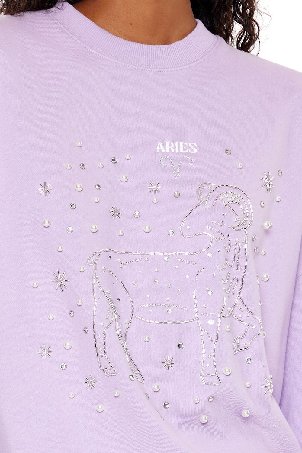  Forever 21 Beaded Aries Pullover - lavender multi - Bonton