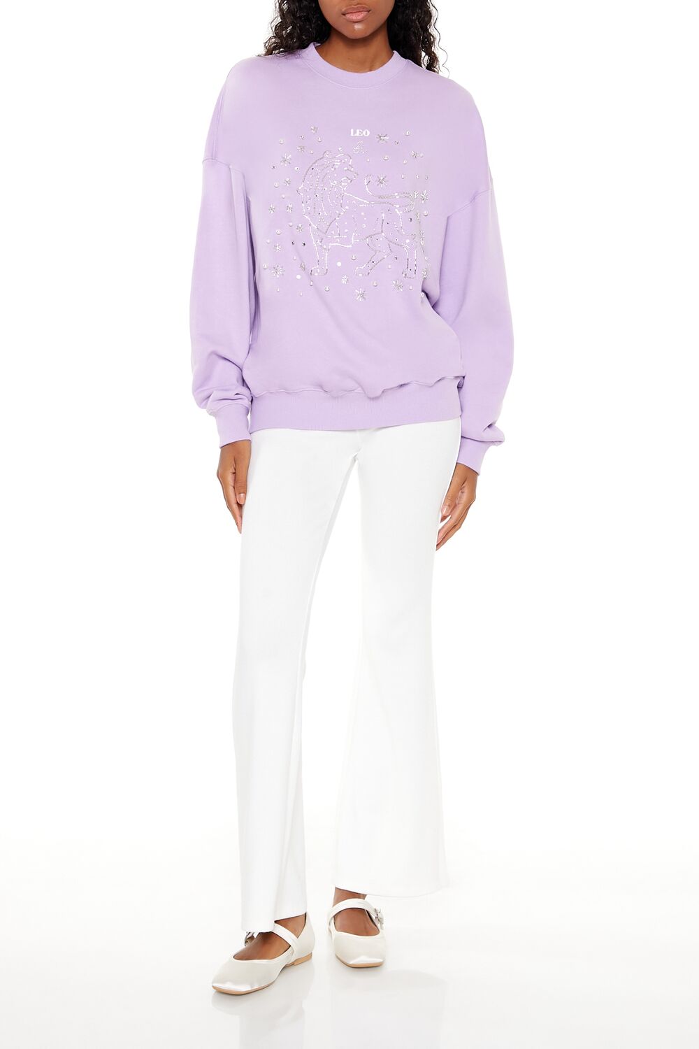  Forever 21 Beaded Leo Pullover - lavender multi - Bonton