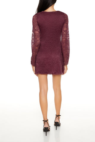 Lace Bow Mini Dress