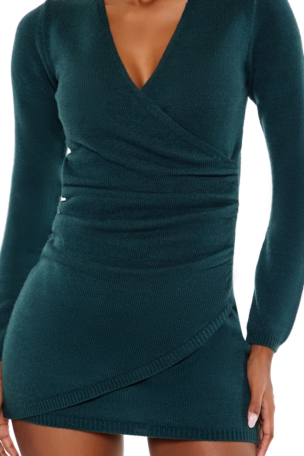  Forever 21 Mini Wrap Sweater Dress - black-swatch - Bonton