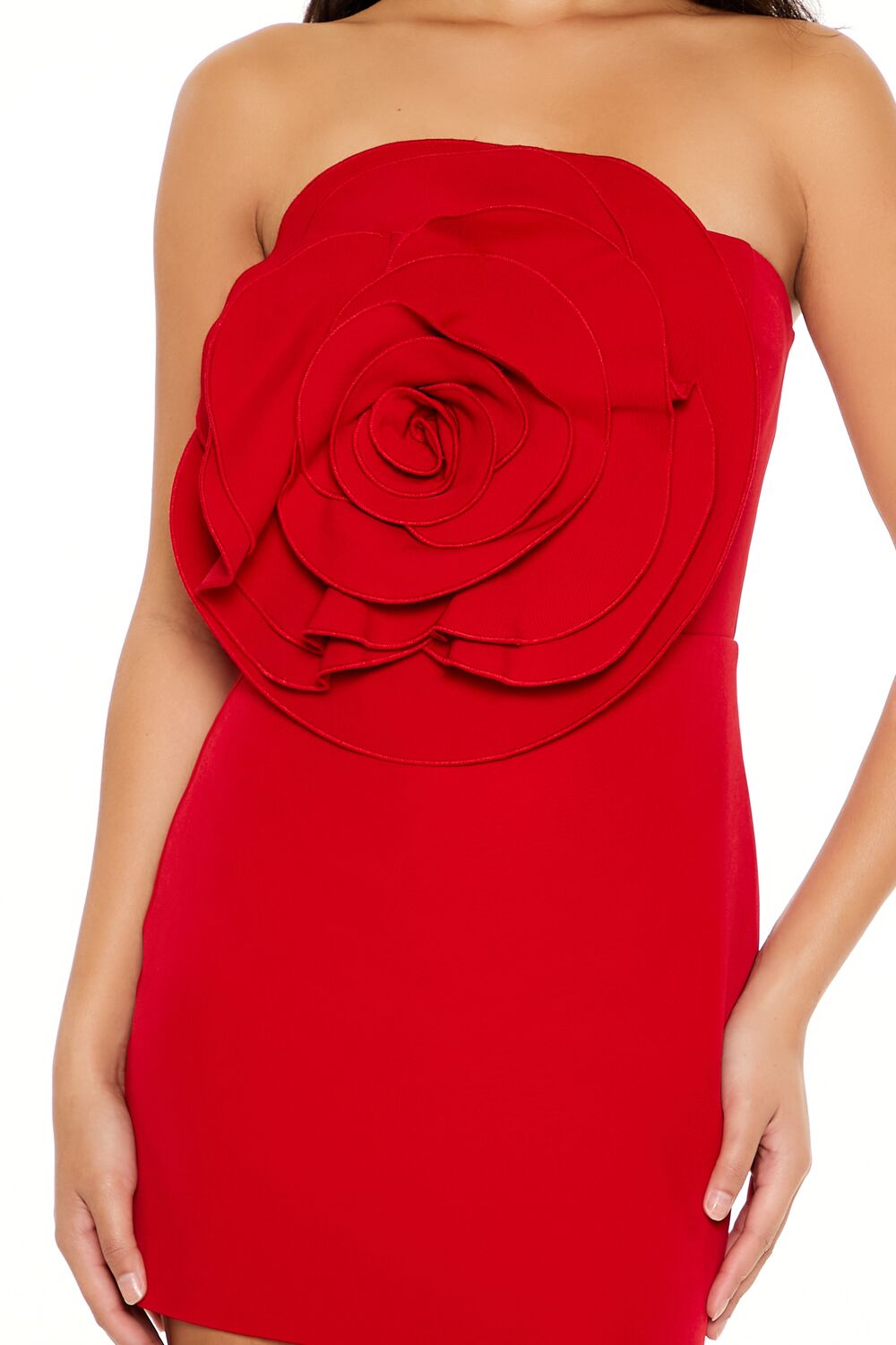  Forever 21 Rosette Mini Tube Dress - red-swatch - Bonton
