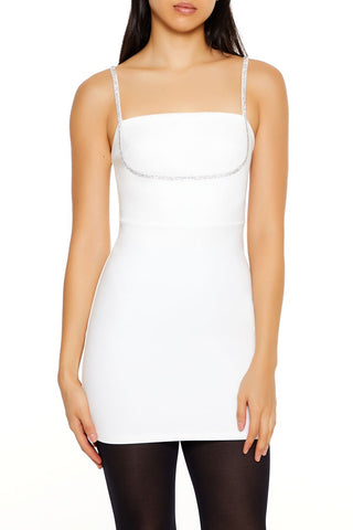 Rhinestone-Trim Cami Mini Dress