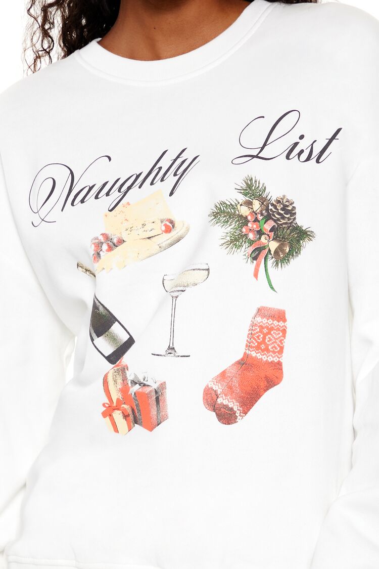  Forever 21 Naughty List Graphic Pullover - white mint - Bonton