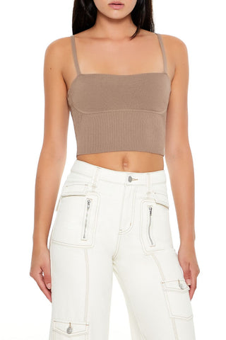 Sweater-Knit Cropped Cami