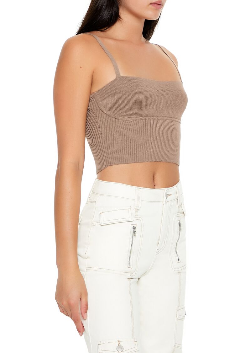  Forever 21 Sweater-Knit Cropped Cami - ivory - Bonton