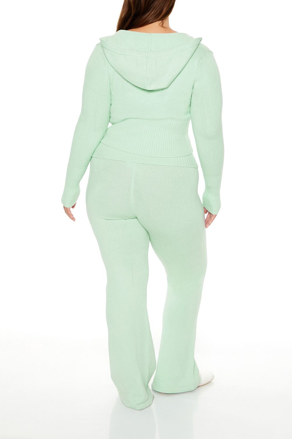  Forever 21 Plus Size Sweater-Knit Flare Pants - seafoam - Bonton