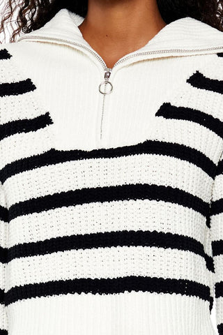Striped Half-Zip Sweater