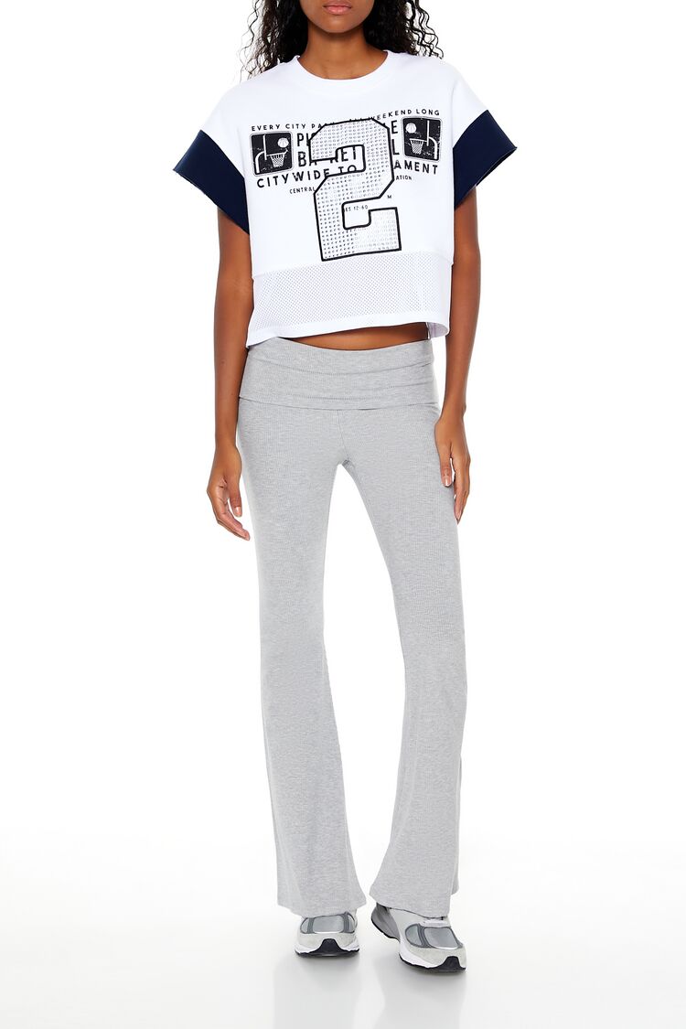  Forever 21 Fleece 2 Graphic Cropped Tee - white multi - Bonton