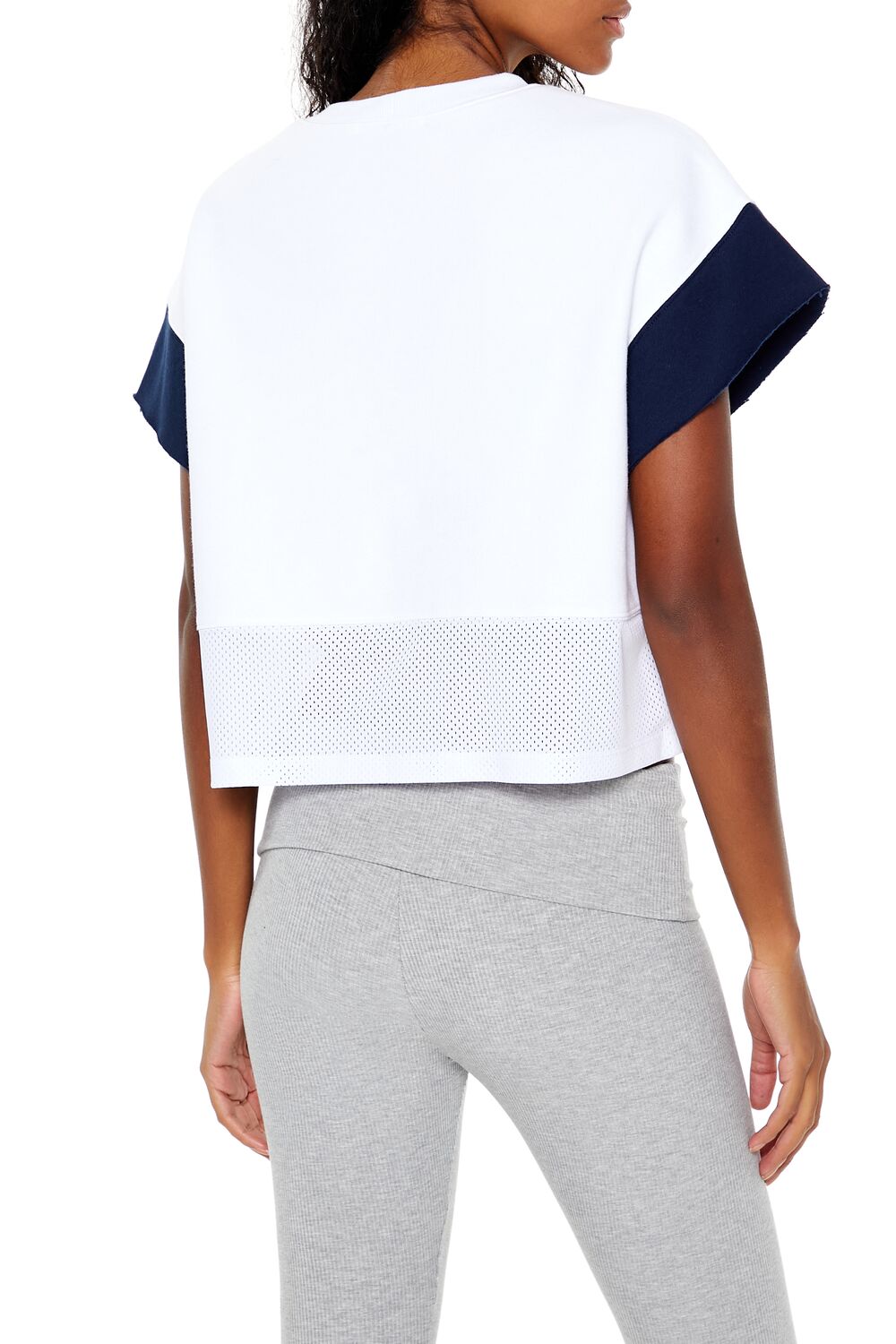  Forever 21 Fleece 2 Graphic Cropped Tee - white multi - Bonton