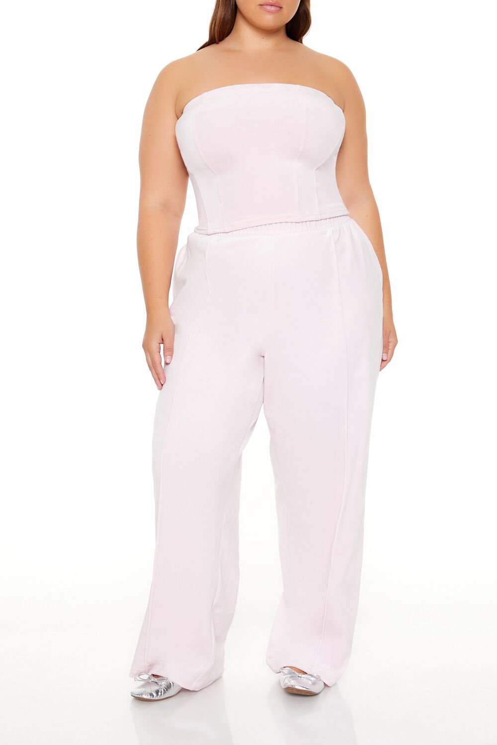  Forever 21 Plus Size Velour Cropped Tube Top - black - Bonton