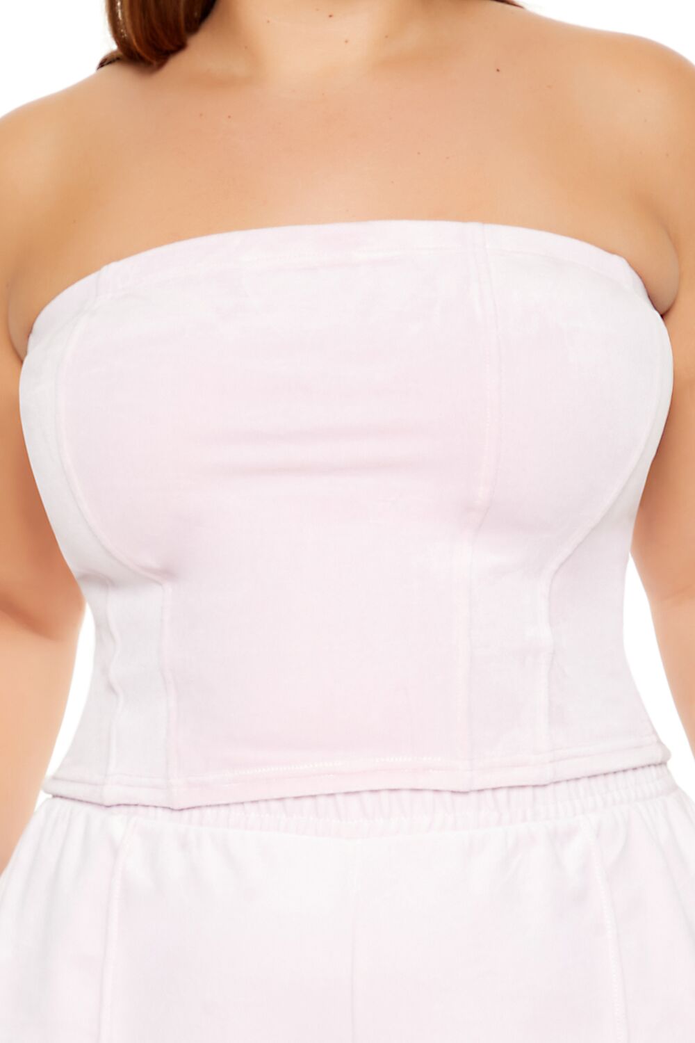  Forever 21 Plus Size Velour Cropped Tube Top - black - Bonton