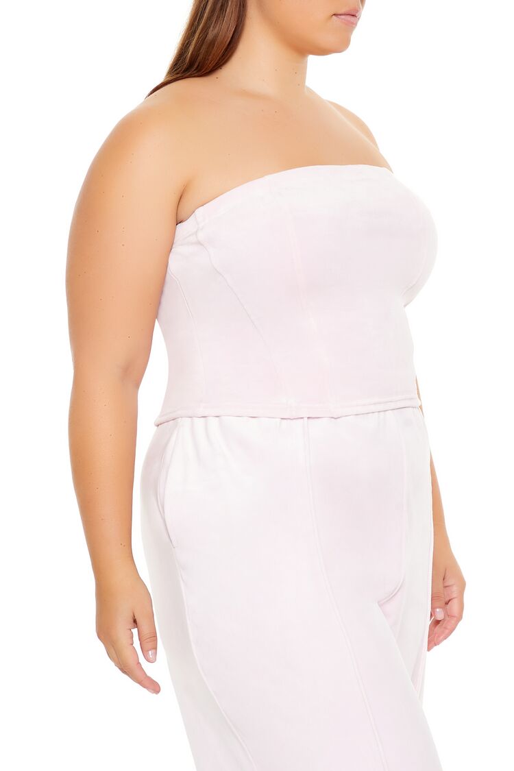 Forever 21 Plus Size Velour Cropped Tube Top - black - Bonton