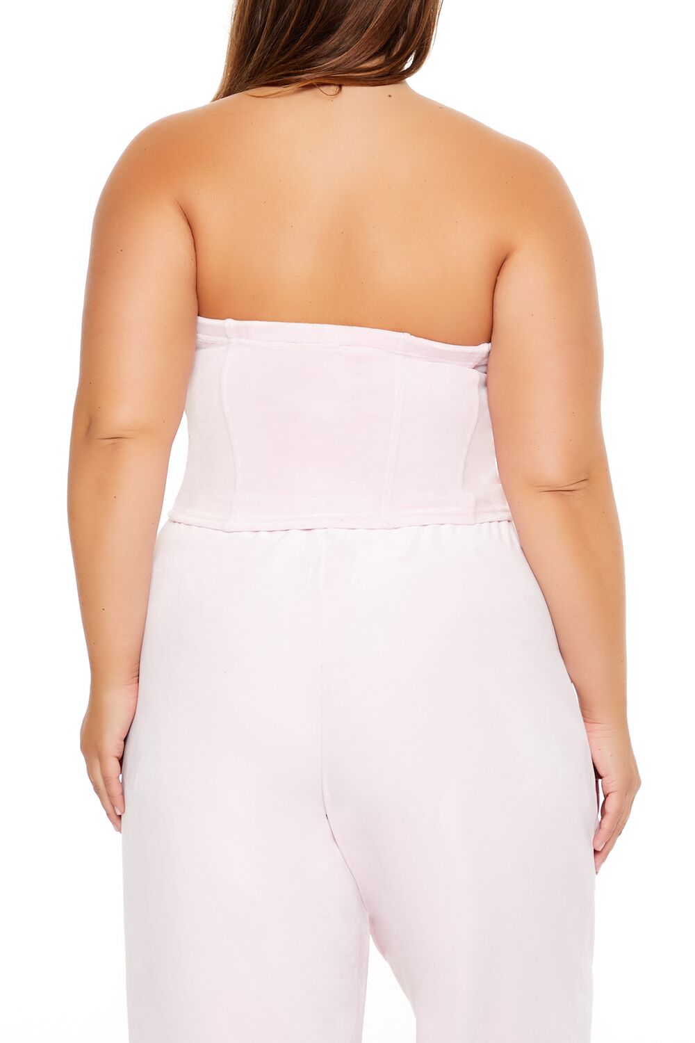  Forever 21 Plus Size Velour Cropped Tube Top - black - Bonton