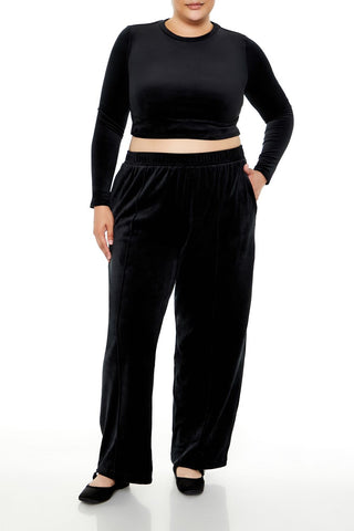 Plus Size Velour Crop Top