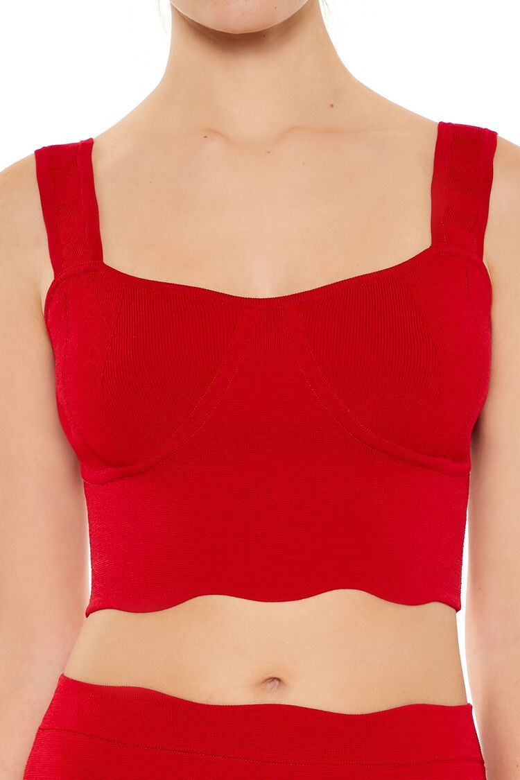  Forever 21 Sweater-Knit Bustier Crop Top - black - Bonton