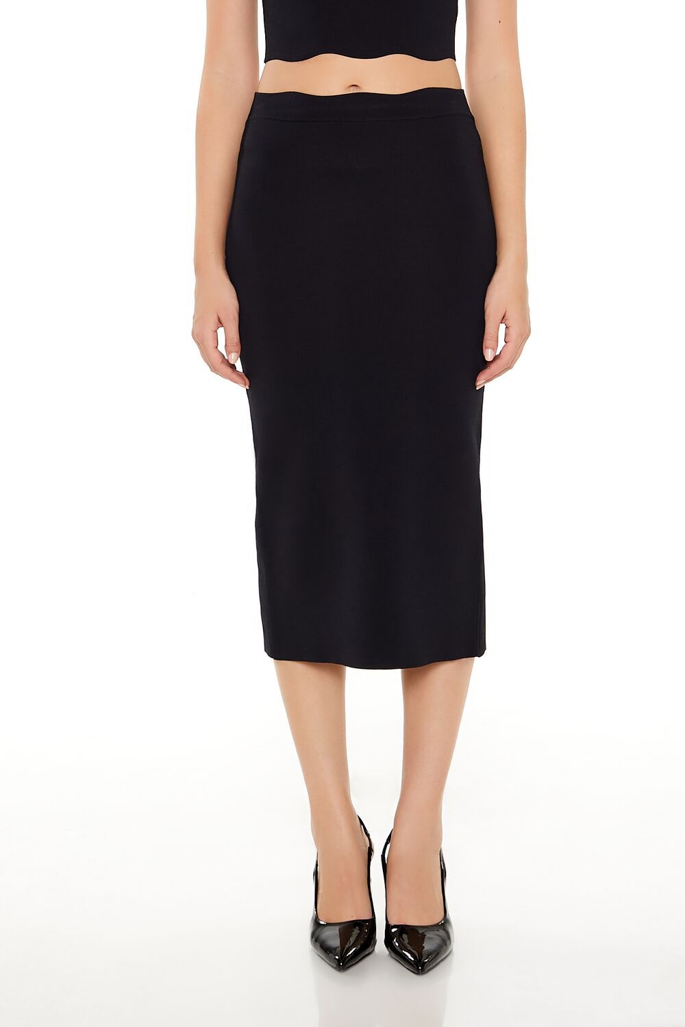  Forever 21 Sweater-Knit Midi Skirt - espresso - Bonton