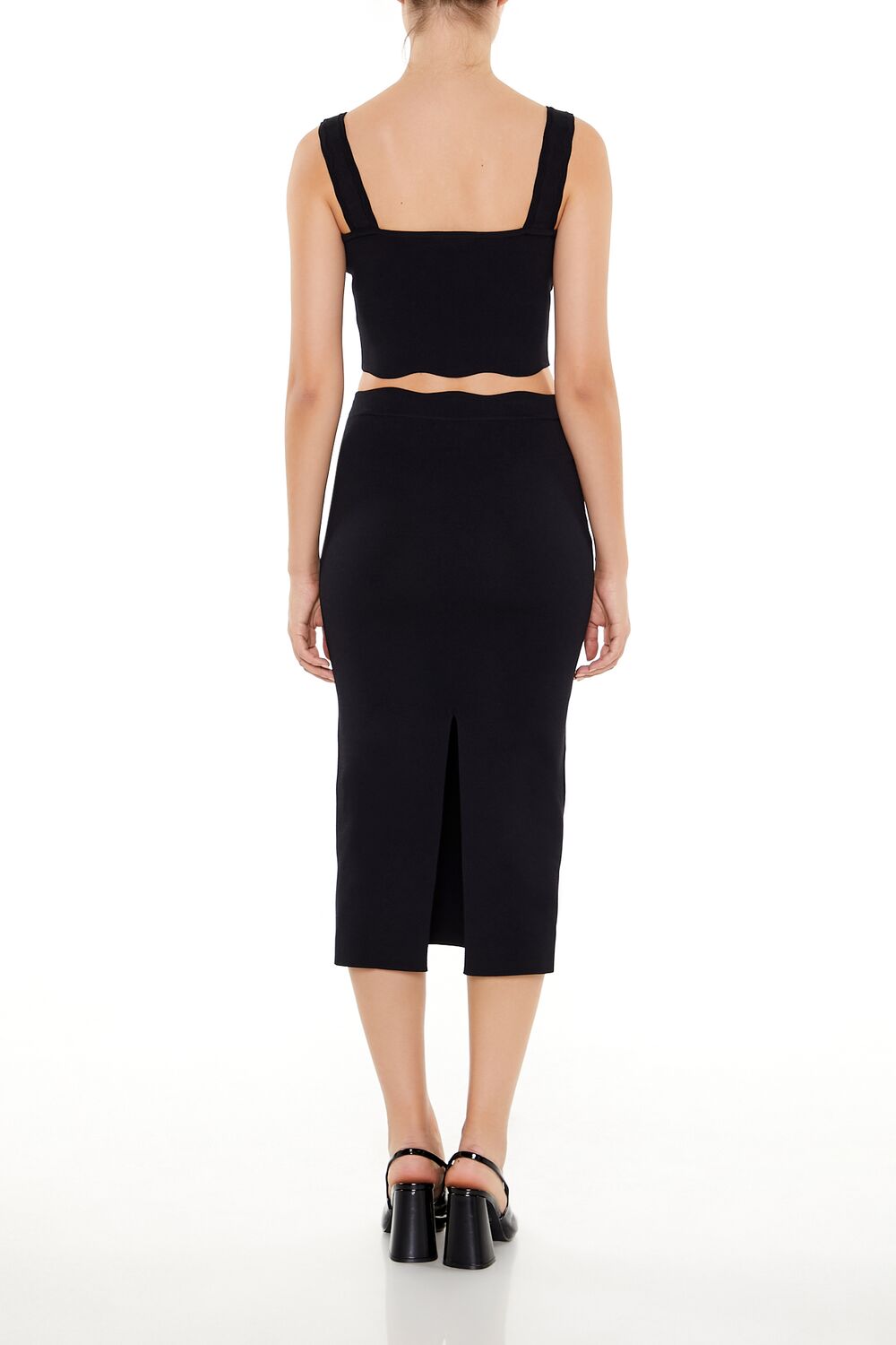  Forever 21 Sweater-Knit Midi Skirt - espresso - Bonton