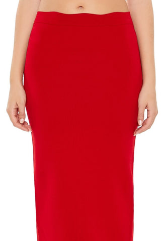 Sweater-Knit Midi Skirt