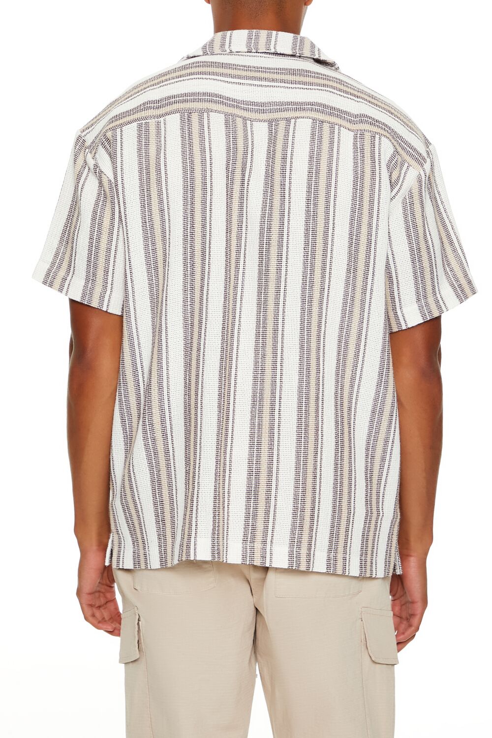  Forever 21 Textured Striped Shirt - brown multi - Bonton