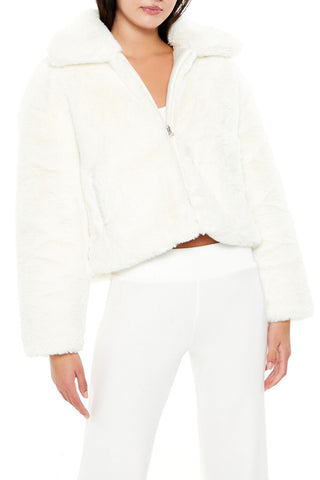 Faux Fur Zip-Up Coat