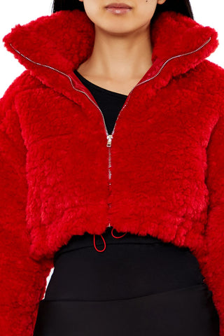 Cropped Faux Shearling Jacket