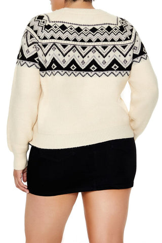 Plus Size Geo Print Sweater