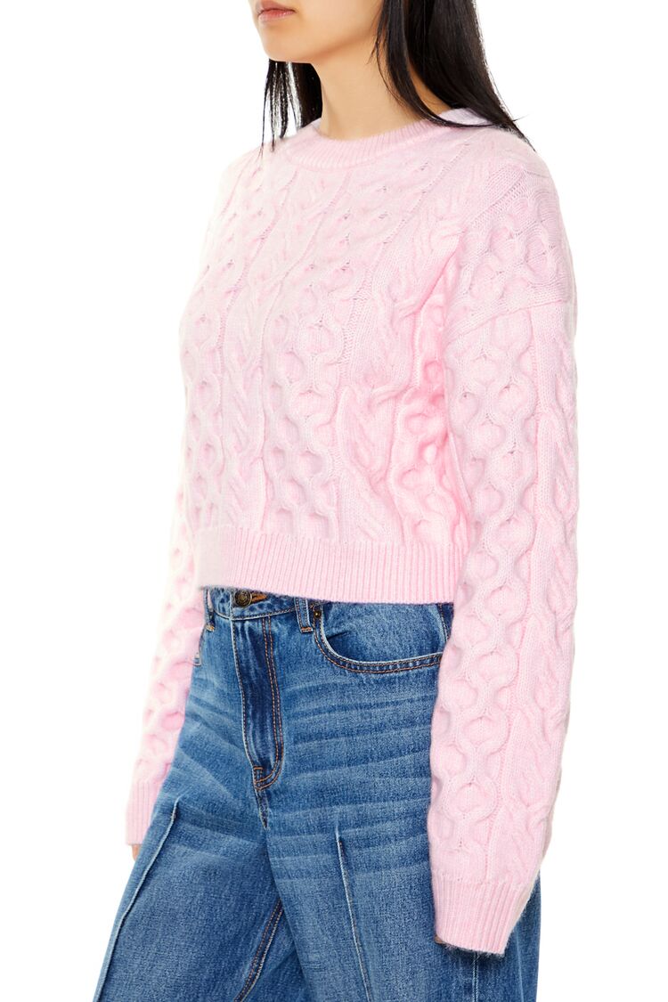  Forever 21 Cable & Honeycomb Knit Sweater - black - Bonton