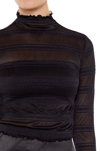 Shadow-Striped Crop Top