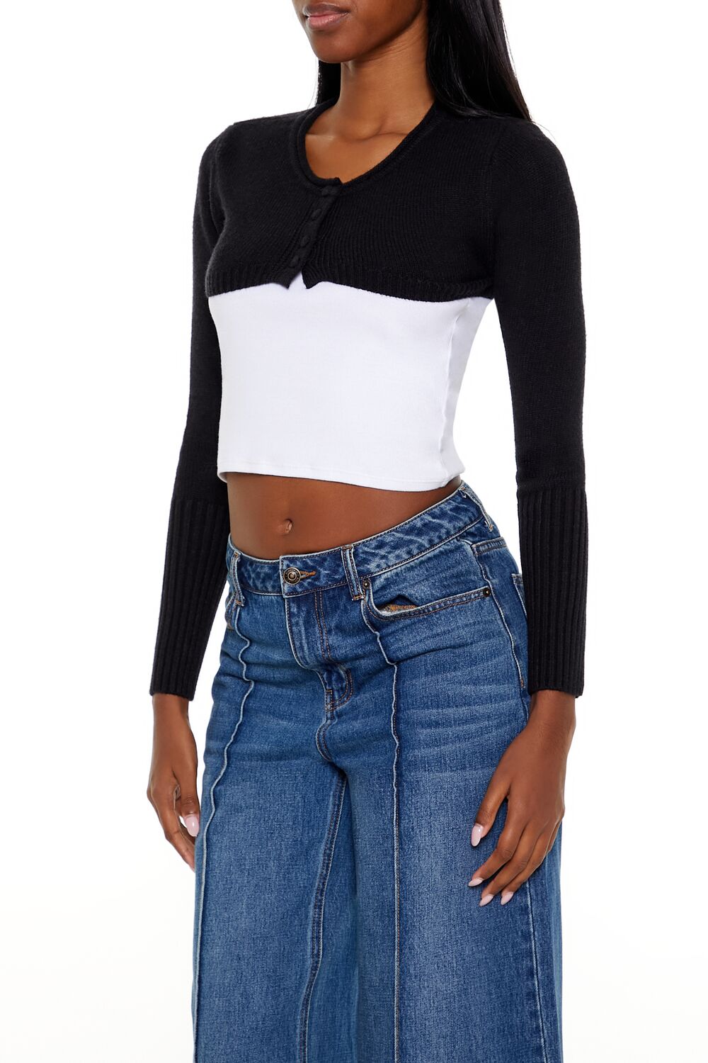  Forever 21 Shrug Cardigan Sweater - black - Bonton