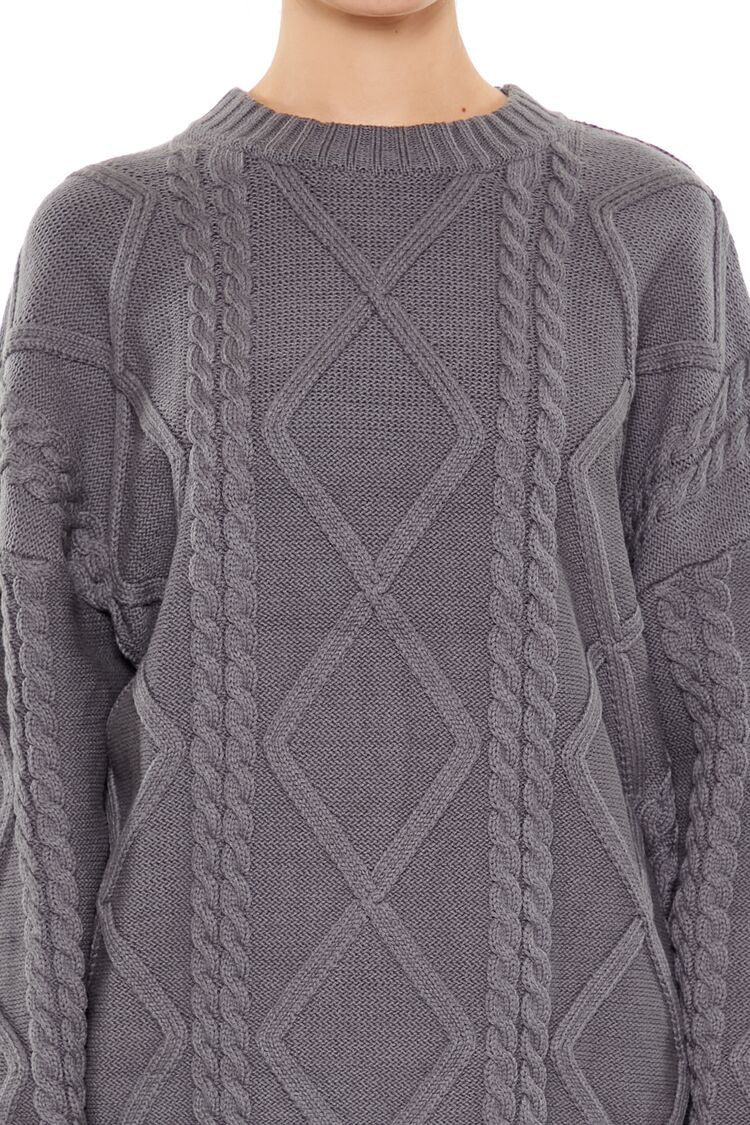  Forever 21 Cable Knit Sweater - dark grey - Bonton