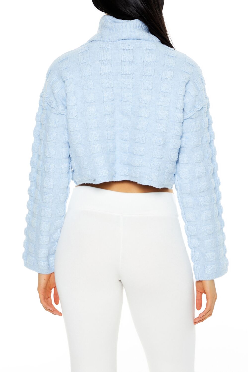  Forever 21 Textured Turtleneck Sweater - light blue - Bonton