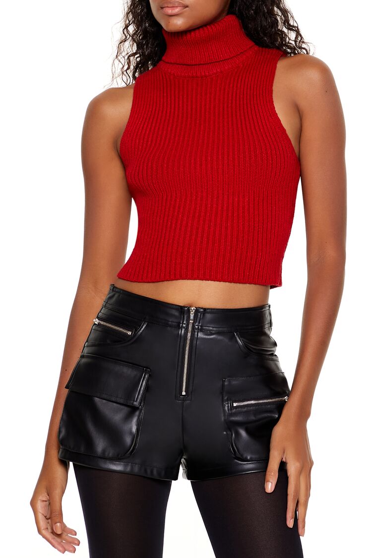  Forever 21 Turtleneck Sweater-Knit Tank Top - egret - Bonton