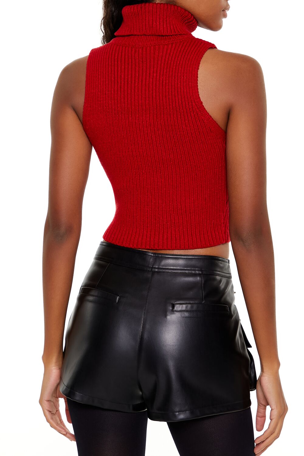  Forever 21 Turtleneck Sweater-Knit Tank Top - egret - Bonton