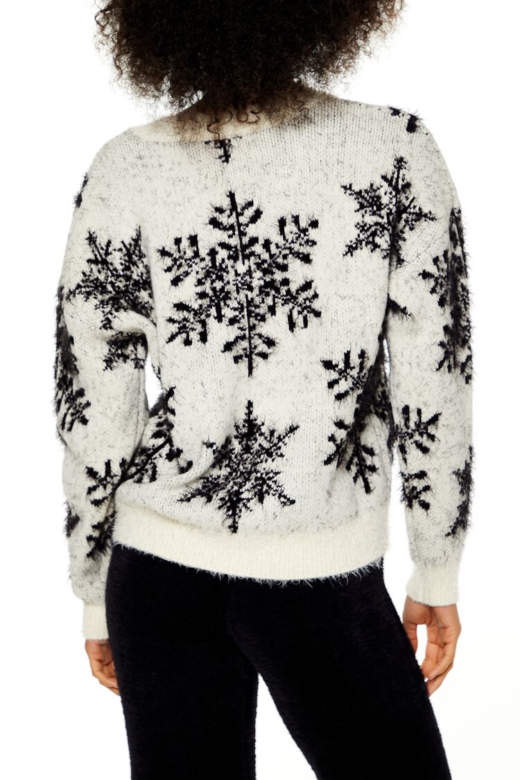  Forever 21 Fuzzy Knit Snowflake Sweater - white multi - Bonton