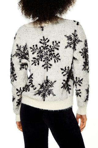 Fuzzy Knit Snowflake Sweater