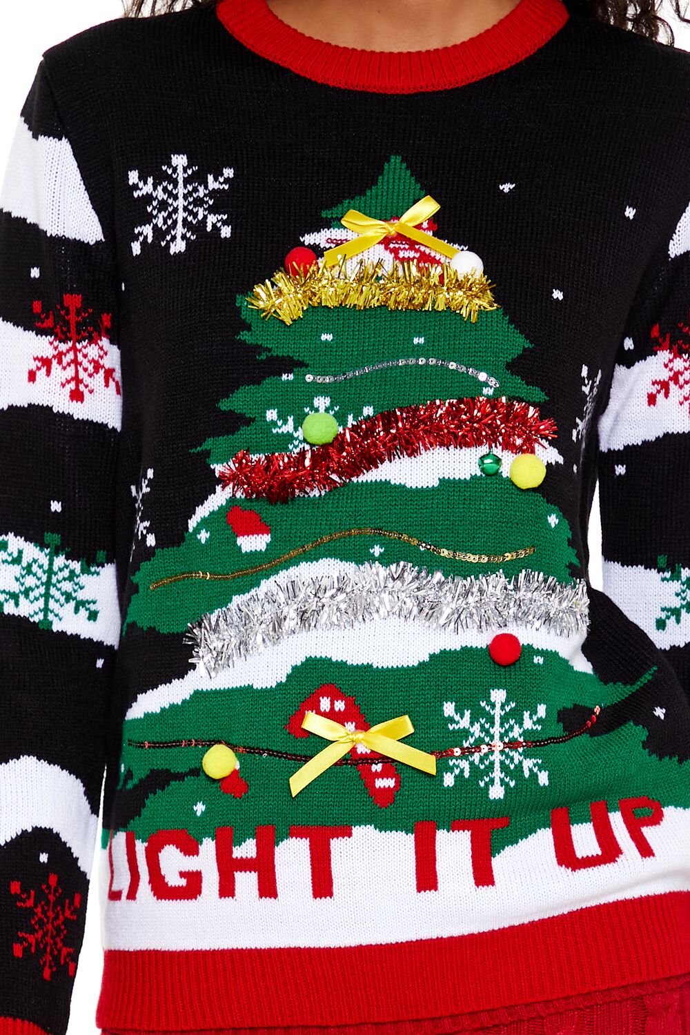  Forever 21 Light It Up Christmas Tree Sweater - black multi - Bonton