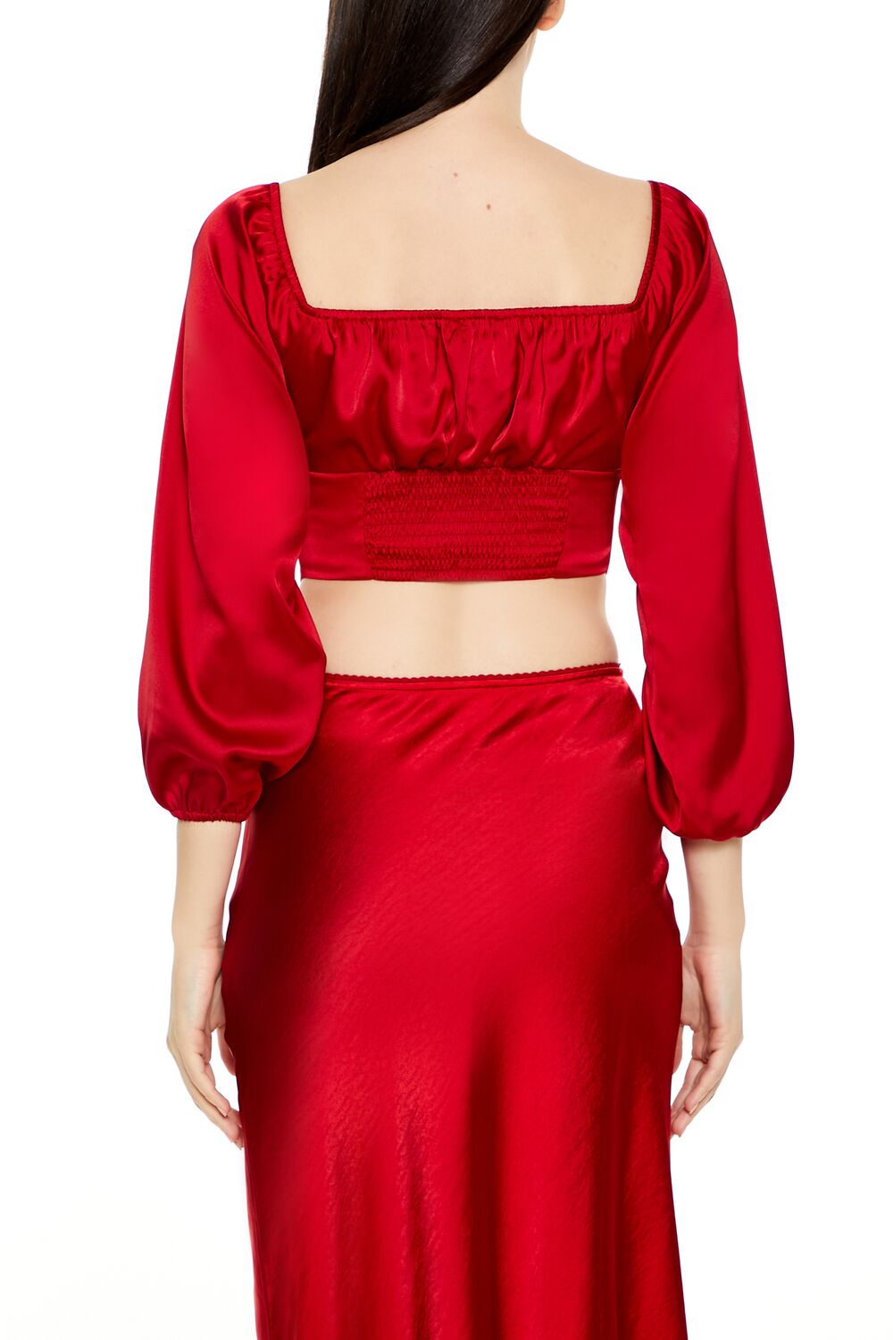  Forever 21 Satin Corset Crop Top - black - Bonton