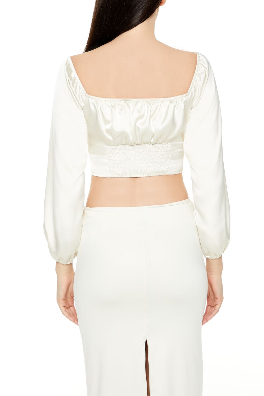  Forever 21 Satin Corset Crop Top - black - Bonton
