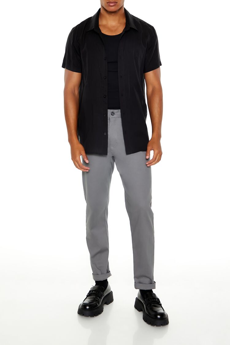  Forever 21 Dolphin-Hem Short-Sleeve Shirt - black - Bonton