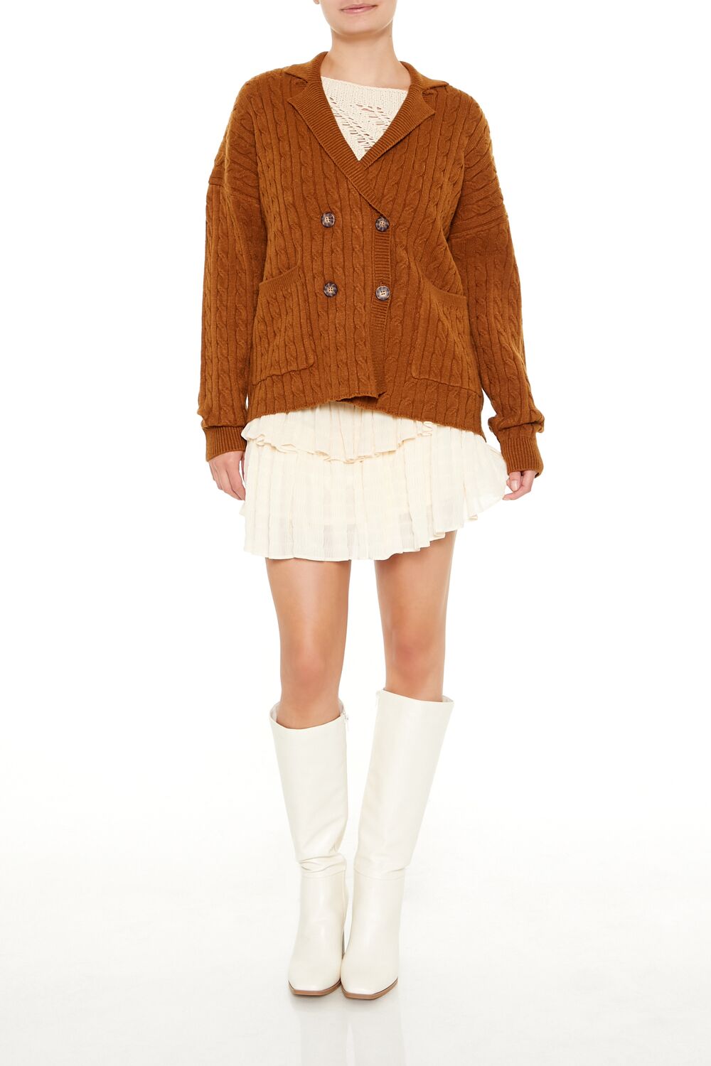  Forever 21 Double-Breasted Cardigan Sweater - black - Bonton