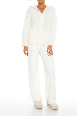 Ribbed Knit Zip-Up Sweater
